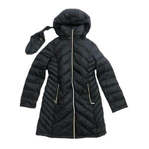 Michael Kors Packable Down Fill Parka Long Jacket Black Size XS Lightweight
